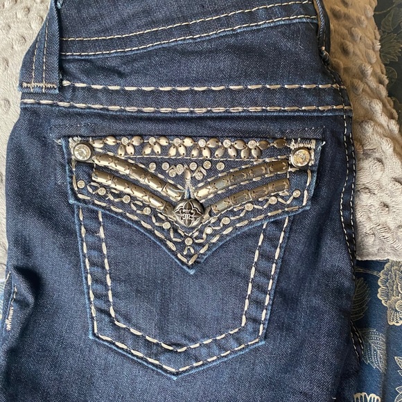 Miss Me Straight Leg Dark Denim Jeans size 26 with 31 inch inseam. - Picture 4 of 9